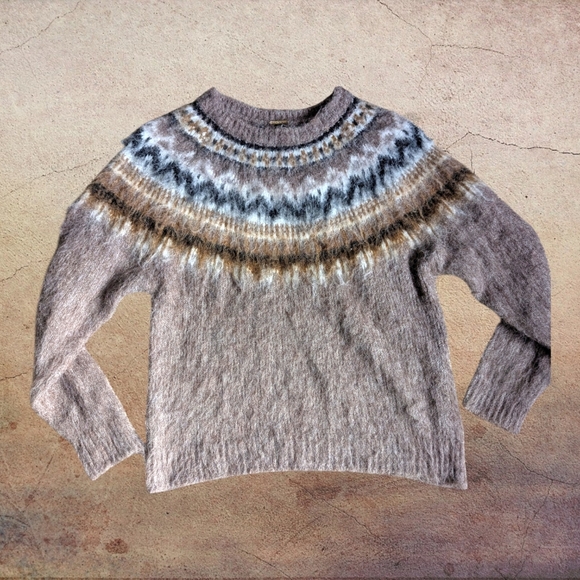 MAGASCHONI | NWOT Scandi Fair Isle Wool Blend Sweater Super Soft Size S - Picture 3 of 12